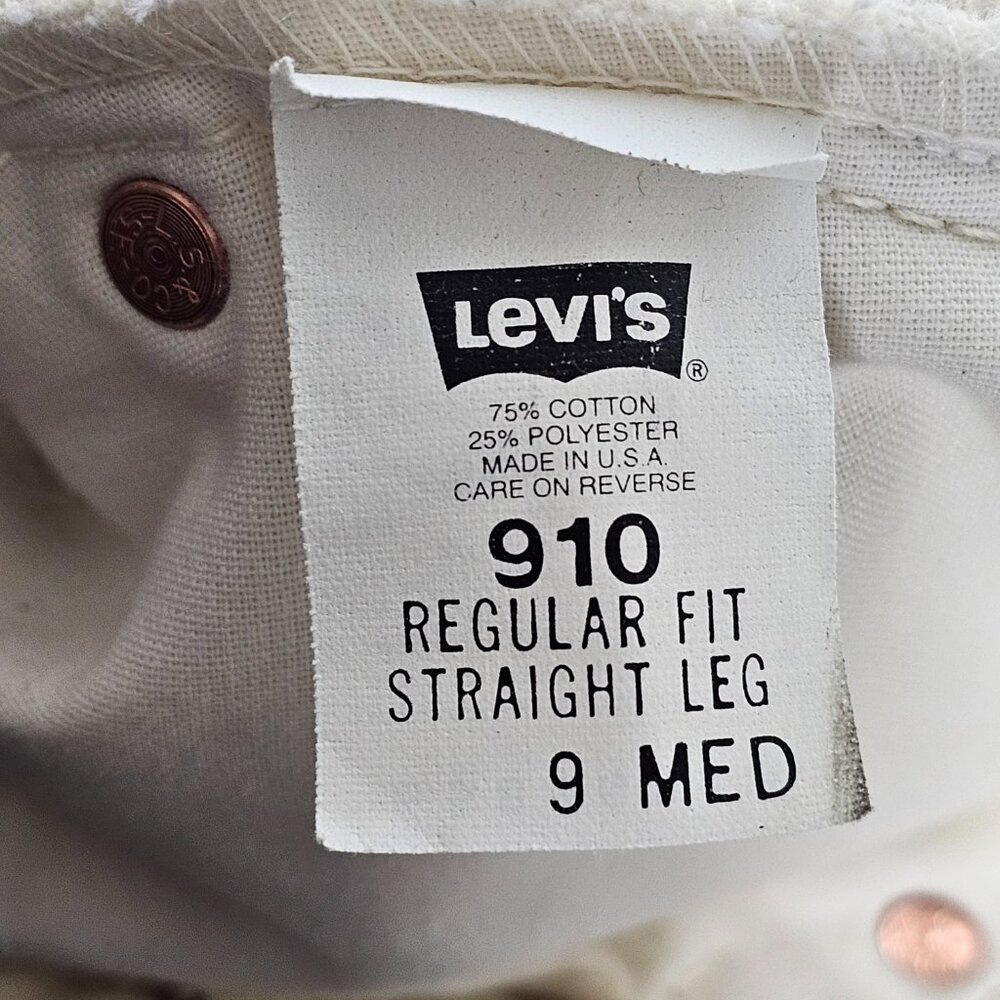 Vintage 90s Levis 910 Corduroy Straight Leg Womens Size 9 Med Jeans - Picture 7 of 11